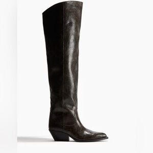 Brand new H&M Over the Knee Western Boots size 6, dark brown